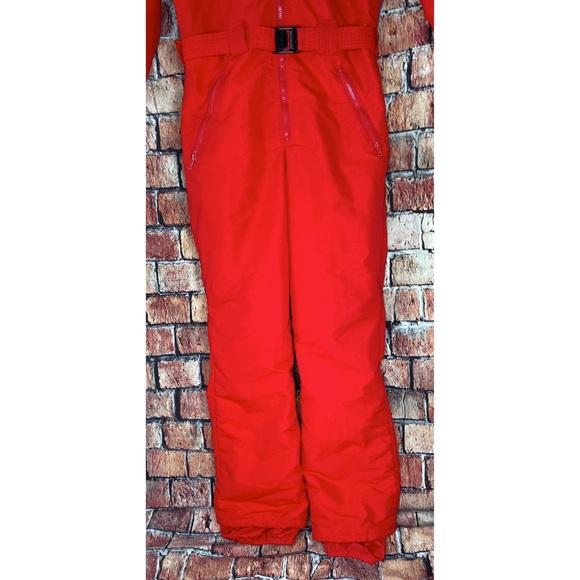 Vtg 80s Serac Tactel One Piece Ski Suit Snow Bib Snowsuit Retro Women’s 40 US 8 - Picture 3 of 8